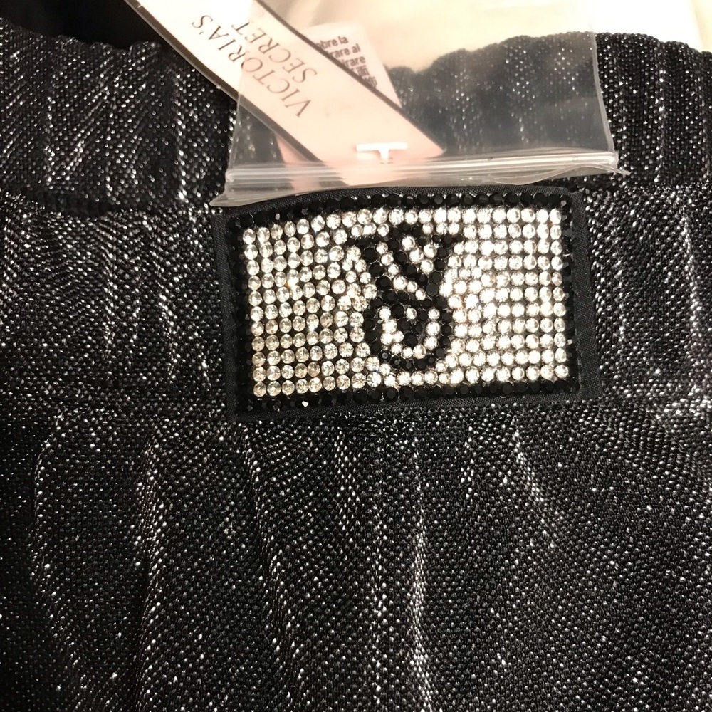 NWT Victoria’s Secret XS S M L XL Logo Crystals Shimmer Knit Pajama Pants Shine - Picture 2 of 4